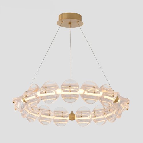 Люстра подвесная ЛЕД RICH SP38W LED Crystal Lux прозрачная на 1 лампу, основание латунь в стиле американский 