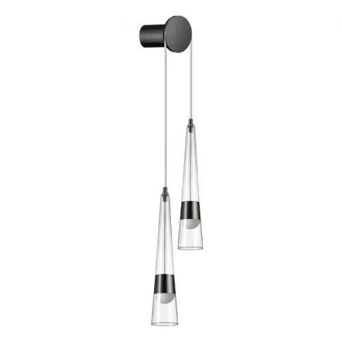 Бра LED Lump 5044/24WL Odeon Light прозрачный на 1 лампу, основание чёрное хром в стиле современный трубочки
