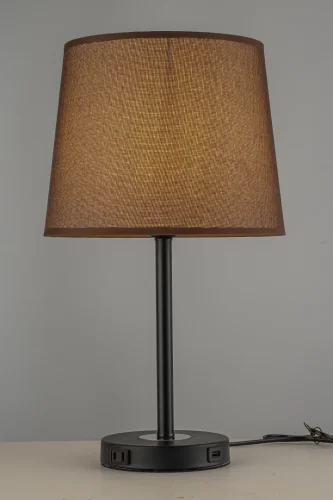 Настольная лампа Oggebio E 4.1.T3 BK Arti Lampadari коричневая 1 лампа, основание чёрное металл в стиле современный  фото 2