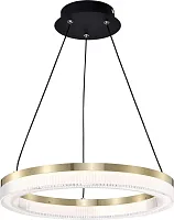 Светильник подвесной LED Cirkler 4400-4P Favourite белый 1 лампа, основание золотое в стиле современный кольца