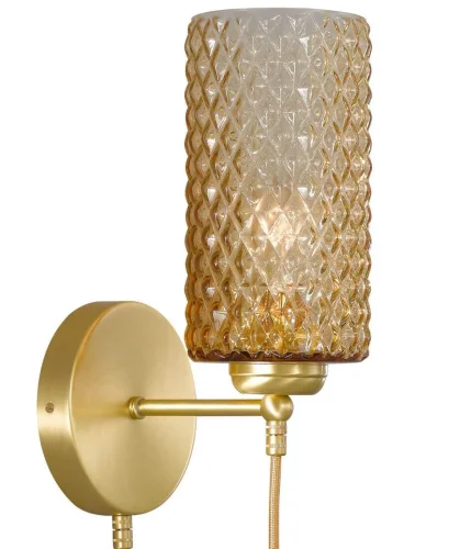 Бра A 10030/1 Reccagni Angelo янтарный на 1 лампа, основание матовое золото в стиле классический современный  фото 2