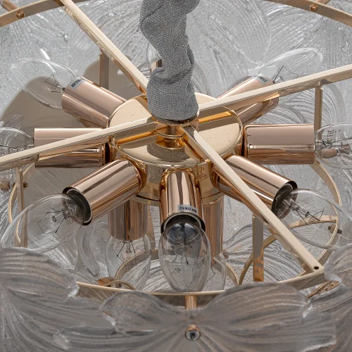 Люстра подвесная Dryad CL305150 Citilux белая прозрачная на 11 ламп, основание золотое в стиле классический современный флористика фото 8 Люстра подвесная Dryad CL305150 Citilux белая прозрачная на 11 ламп, основание золотое в стиле классический современный флористика фото 8