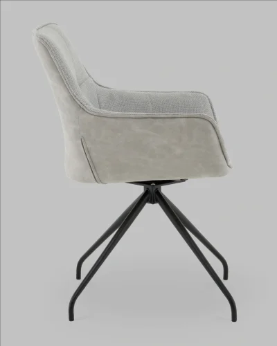 Кресло вращающееся Кимберли рогожка/замша серый УТ000041750 Stool Group, серый/рогожка замша, ножки/металл/чёрный, размеры - *****мм фото 3