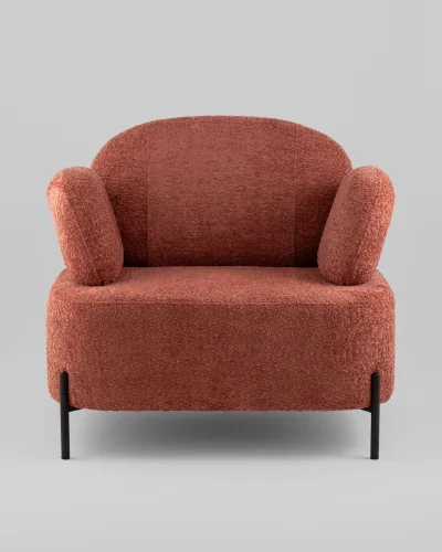 Кресло Кэнди ткань букле коралловый УТ000040025 Stool Group, розовый/букле, ножки/металл/чёрный, размеры - *790*790**860*мм фото 7