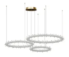 Люстра подвесная LED Лиам 07875-80+60+40P,36(3000K) Kink Light прозрачная на 1 лампу, основание латунь в стиле современный кольца