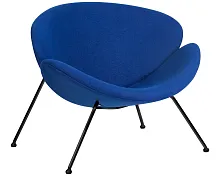 Кресло дизайнерское  72-LMO EMILY, цвет сиденья синий (AF6), цвет основания черный Dobrin, синий/ткань, ножки/металл/чёрный, размеры - ****810*780
