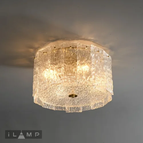 Светильник потолочный Manhattan C6315-D400 BR iLamp прозрачный 4 лампы, основание латунь в стиле классический  фото 2