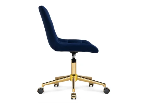 Компьютерное кресло Честер синий / золото 533179 Woodville, синий/велюр, ножки/металл/золотой, размеры - *920***490*600 фото 2