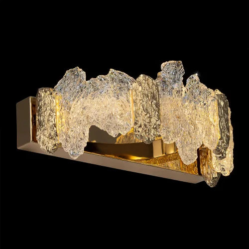 Бра LED Lava CL250312 Citilux янтарный прозрачный на 1 лампу, основание золотое в стиле современный фото 2 Бра LED Lava CL250312 Citilux янтарный прозрачный на 1 лампу, основание золотое в стиле современный фото 2