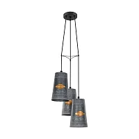 Светильник подвесной лофт Honeybourne 43108 Eglo серый 3 лампы, основание чёрное в стиле кантри лофт 