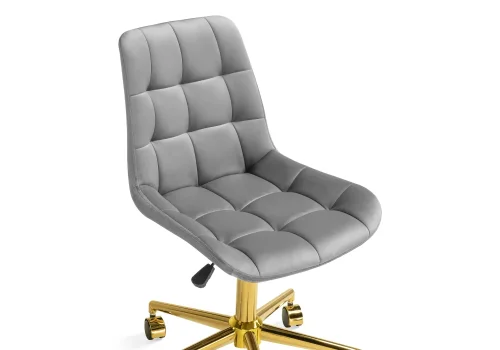 Компьютерное кресло Честер темно-серый / золото 533180 Woodville, серый/велюр, ножки/металл/золотой, размеры - *920***490*600 фото 6