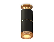 Светильник накладной Techno spot XS6302241 Ambrella light чёрный жёлтый 1 лампа, основание золотое в стиле современный круглый