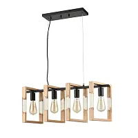Светильник подвесной лофт Copeland VL6222P04 Vele Luce бежевый на 4 лампы, основание чёрное в стиле лофт 