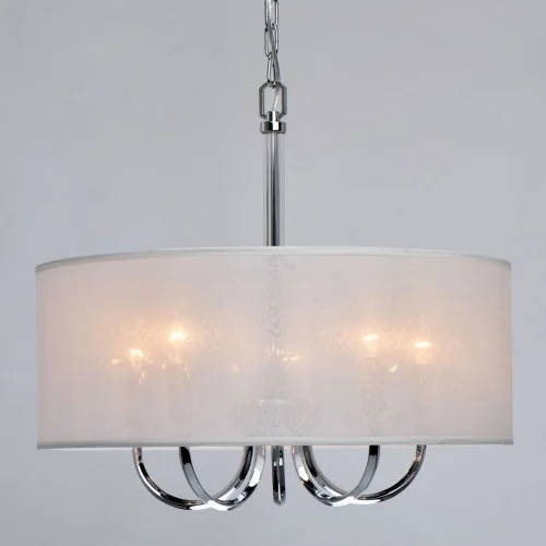Люстра подвесная Палермо 386017205 Chiaro белая на 5 ламп, основание хром в стиле классический  фото 3