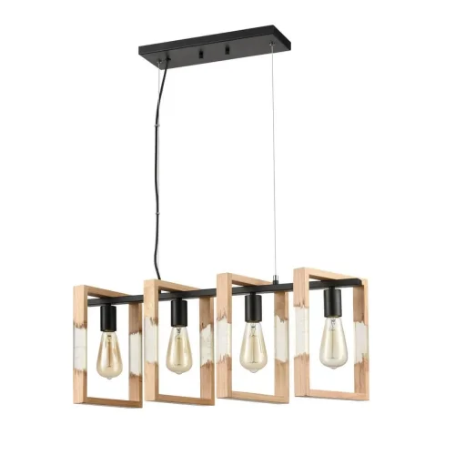 Светильник подвесной лофт Copeland VL6222P04 Vele Luce бежевый на 4 лампы, основание чёрное в стиле лофт 