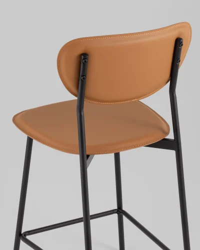 Стул барный Minnie, коричневый УТ000039217 Stool Group, коричневый/экокожа, ножки/металл/чёрный, размеры - ***** фото 6