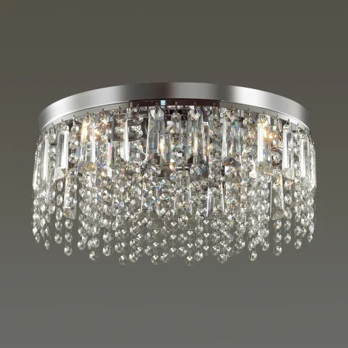 Люстра потолочная Sparkle 5273/4C Lumion прозрачная на 4 лампы, основание хром в стиле классика  фото 3