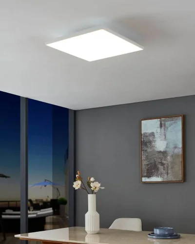 Светильник потолочный LED Turcona-B 900704 Eglo белый 1 лампа, основание белое в стиле лофт современный квадраты фото 2