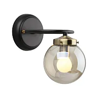 Бра лофт Sorrento OML-94001-01 Omnilux янтарный прозрачный 1 лампа, основание чёрное в стиле лофт 