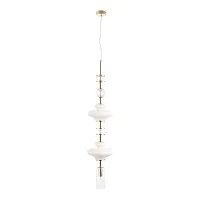 Светильник подвесной VALENCIA SP1.1 GOLD Crystal Lux прозрачный белый 1 лампа, основание золотое в стиле модерн 