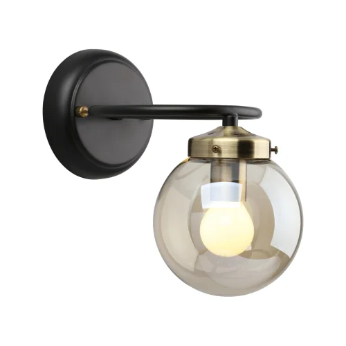 Бра лофт Sorrento OML-94001-01 Omnilux янтарный прозрачный на 1 лампа, основание чёрное в стиле лофт 