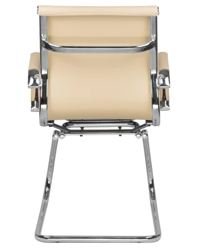Офисное кресло для посетителей 102N-LMR CODY, цвет сиденья бежевый, цвет основания хромированная сталь Dobrin, бежевый/экокожа, ножки/металл/хром, размеры - ****535*600 фото 5