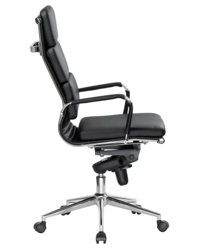 Офисное кресло для руководителей 103F-LMR ARNOLD, цвет чёрный Dobrin, чёрный/экокожа, ножки/металл/хром, размеры - 1130*1180***670*670 фото 3