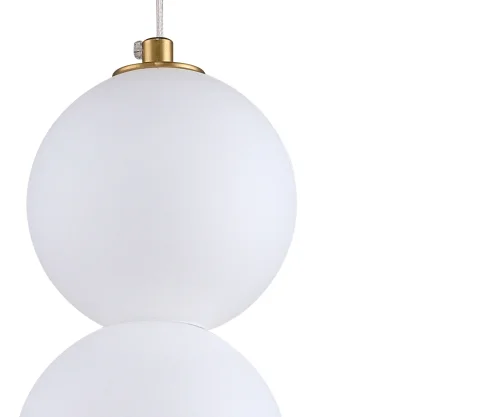Светильник подвесной LED Мони 07627-3,01 Kink Light белый 1 лампа, основание золотое в стиле современный молекула шар фото 3