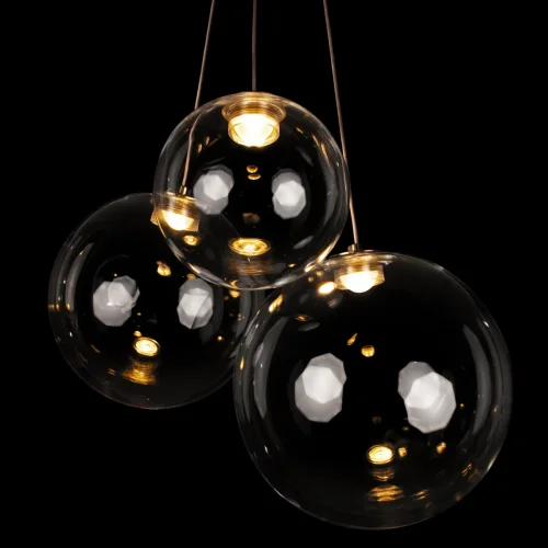 Светильник подвесной LED Pop it 10270/P3 LOFT IT прозрачный на 3 лампы, основание золотое в стиле современный фото 4