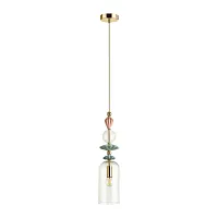 Светильник подвесной Bizet 4855/1 Odeon Light прозрачный 1 лампа, основание золотое в стиле классика 