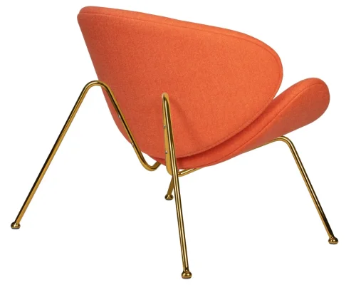 Кресло дизайнерское  72-LMO EMILY, цвет сиденья оранжевый (AF), цвет основания золото Dobrin, оранжевый/ткань, ножки/металл/золотой, размеры - ****810*780 фото 6