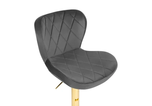 Барный стул Porch dark gray / golden 15504 Woodville, серый/велюр, ножки/металл/золотой, размеры - *1100***470*530 фото 5