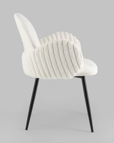 Стул обеденный Wave Stripes, букле белый УТ000039505 Stool Group, белый/букле, ножки/металл/чёрный, размеры - ***** фото 5