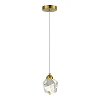 Светильник подвесной LED Cascato SL6114.203.01 ST-Luce прозрачный 1 лампа, основание золотое в стиле современный 