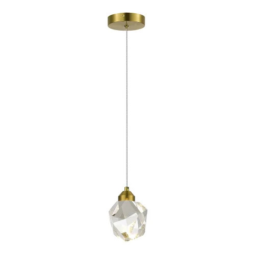 Светильник подвесной LED Cascato SL6114.203.01 ST-Luce прозрачный на 1 лампу, основание золотое в стиле современный 