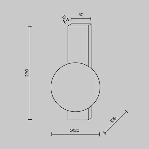 Бра Lunella MOD470WL-01BS Maytoni прозрачный на 1 лампу, основание латунь в стиле современный шар фото 7 Бра Lunella MOD470WL-01BS Maytoni прозрачный на 1 лампу, основание латунь в стиле современный шар фото 7