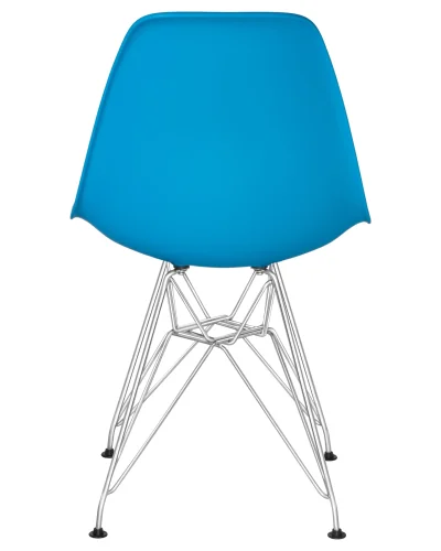 Стул обеденный 638APP-LMZL DSR, цвет сиденья голубой (BE-02), цвет основания хромированная сталь Dobrin, голубой/, ножки/металл/хром, размеры - ****460*535 фото 5