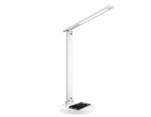 Настольная лампа офисная LED DE520 Ambrella light белая 1 лампа, основание белое металл в стиле модерн хай-тек 