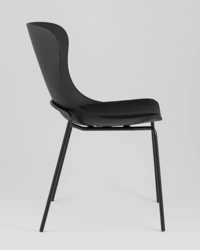 Стул Shaya, с подушкой, пластик черный УТ000040184 Stool Group, чёрный/экокожа пластик, ножки/металл/чёрный, размеры - *835**** фото 6