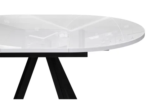 Стеклянный стол Трейси 100(140)х75 белый / черный 516560 Woodville столешница белая из стекло фото 3