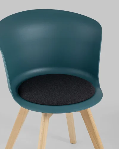 Стул Blossom с подушкой темно-бирюзовый УТ000005384 Stool Group, голубой синий/ткань, ножки/дерево/бежевый, размеры - ***** фото 7