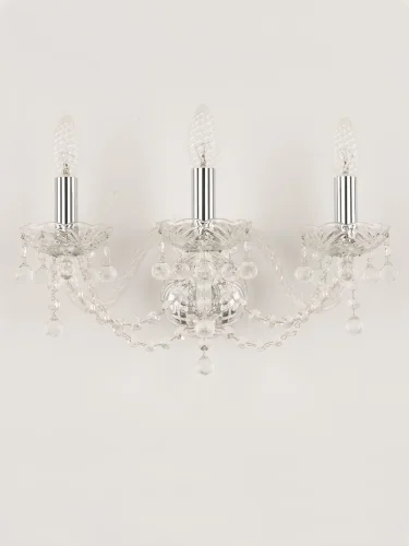 Бра 108B/3/165 Ni Bohemia Ivele Crystal без плафона на 3 лампы, основание прозрачное никель в стиле классический balls