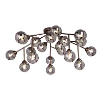 Люстра потолочная V4865-7/20PL Vitaluce серая чёрная на 20 ламп, основание бронзовое в стиле арт-деко шар