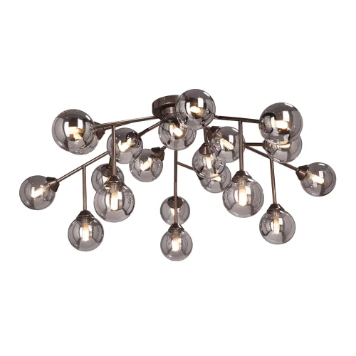 Люстра потолочная V4865-7/20PL Vitaluce серая чёрная на 20 ламп, основание бронзовое в стиле арт-деко шар