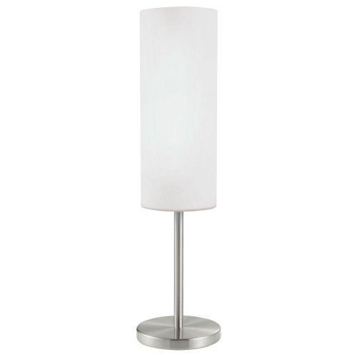 Настольная лампа TROY 3 85981 Eglo белая 1 лампа, основание никель серое металл в стиле современный 