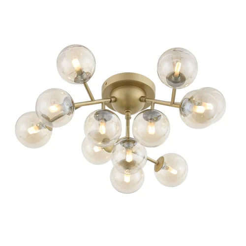 Люстра потолочная Pallеre SL438.202.12 ST-Luce прозрачная на 12 ламп, основание золотое в стиле современный шар фото 2