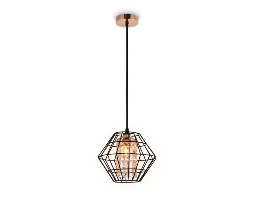 Светильник подвесной TR5852 Ambrella light коричневый янтарный 1 лампа, основание коричневое в стиле лофт современный 