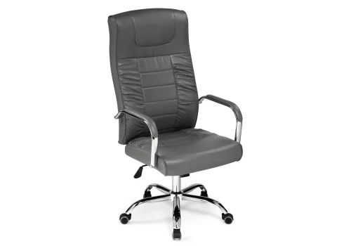 Компьютерное кресло Longer light gray 15263 Woodville, серый/искусственная кожа, ножки/металл/хром, размеры - *1280***600*660 фото 6