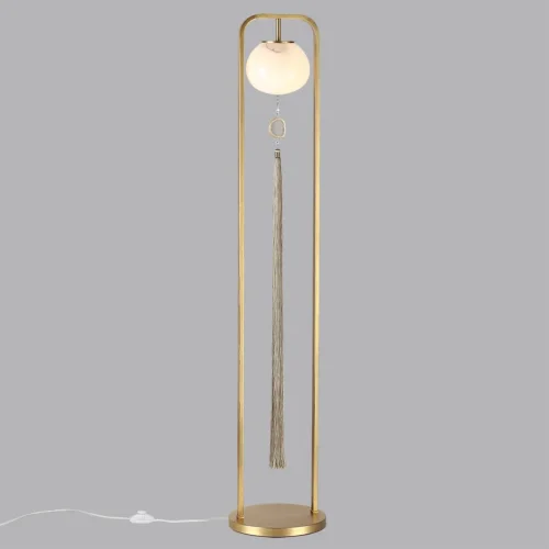 Торшер Fiolent 5432/1F Odeon Light белый на 1 лампу, основание античное бронза в стиле классический арт-деко фото 5