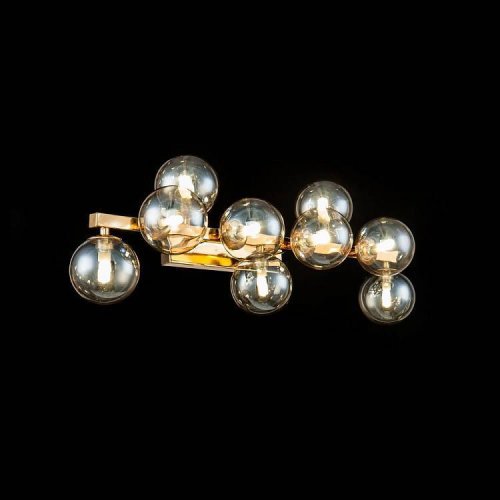 Бра Dallas MOD547WL-09G Maytoni янтарный прозрачный на 9 ламп, основание золотое в стиле современный  фото 2
